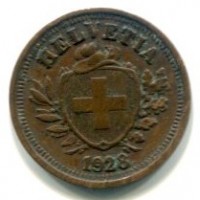 Svizzera, Confederazione: 1 rappen 1928
