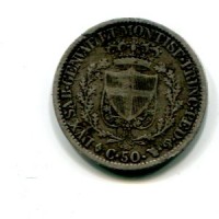 Carlo Felice (1821-1831): 50 centesimi 1827-To (Gigante#91)
