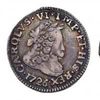 Milano, Carlo VI (1711-1740): 10 soldi 1726 (Crippa#22D), g 2,00. Bella patina