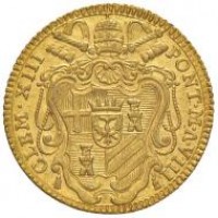 Roma, Clemente XIII (1758-1769): zecchino, gr,3.43 (Muntoni#7)