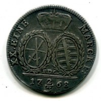 Germania, Sachsen, Friedrich August III (1768-1806): 2/3 tallero 1768 (Kahnt#1102)
