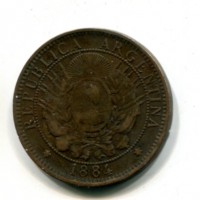 Argentina: 2 centavos 1884 (KM#33)