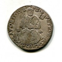 Ancona, Gregorio XIII (1572-1585): testone (Muntoni#231)