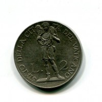 Vaticano, Pio XI (1929-1938): 2 lire 1934-XIII (Gigante#34)