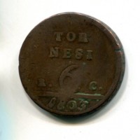 Napoli, Ferdinando IV (1759-1816): 6 tornesi 1803 (Gigante#121)