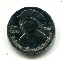 Germania, Rep. Democratica (1949-1990): 5 marchi 1981 "T. Riemenshneider" (KM#79)
