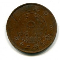 Cina, Repubblica, Provincia di Honan: 20 cash 1920 (KM#393), frattura
