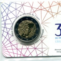 Belgio 2022: 2 euro "35° Anniversario Programma Erasmus", versione francese, coincard ufficiale
