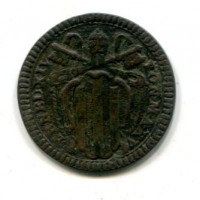 Roma, Benedetto XIV (1740-1758): quattrino 1754 (Muntoni#216b)