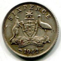 Australia, Giorgio VI (1936-1952): 6 pence 1942 (KM#38)
