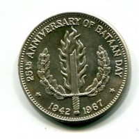 Filippine: 1 peso 1967 "25° Anniversario del Batan Day" (KM#195)