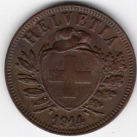 Svizzera, Confederazione: 2 rappen 1914

