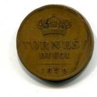 Napoli, Ferdinando II (1830-1859): 10 tornesi 1859 (Gigante#210)