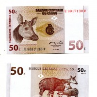 Congo: 50 centesimi 01/11/1997 (Pick#84a)
