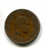 India Portoghese, Carlos I (1889-1901): 1/2 tanga 1901 (KM#16)