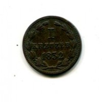 Germania, Nassau, Wilhelm (1816-1839): 1 kreuzer 1832 (Jaeger#38)