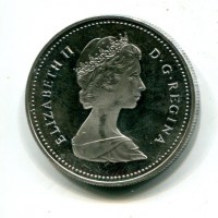 Canada, Elisabetta II (1952-2022): 1 dollaro 1981 "Treno" (KM#_), graffietti