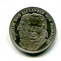 Germania, Rep. Federale (dal 1949): 5 marchi 1967-F "A. von Humboldt" (KM#120.1)
