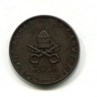 Paolo VI (1963-1978): medaglia annuale 1963-I "Corona Aurea Super Capvt eivs", Opus: Giampaoli (Montenegro#33), mm 44