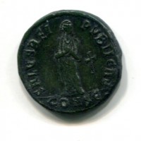Aelia Flaccilla (+379-388 d.C.): follis "SALVS REI PVBLICAE", zecca di Costantinopoli (RIC#82), gr.6,54