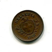 Svizzera, Confederazione: 1 rappen 1909