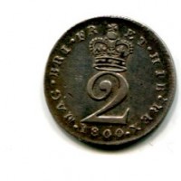 Gran Bretagna, Giorgio III (1760-1820): 2 pence 1800 (Spink#3758)