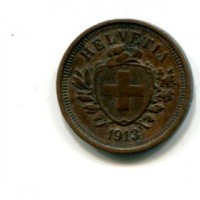 Svizzera, Confederazione: 1 rappen 1913