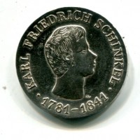 Germania, Rep. Democratica (1949-1990): 10 marchi 1966 "K.F. Schinkel" (KM#15.1)
