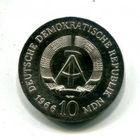 Germania, Rep. Democratica (1949-1990): 10 marchi 1966 "K.F. Schinkel" (KM#15.1)
