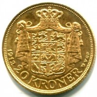 Danimarca, Federico VIII (1906-1912): 20 kroner 1912 (KM#810,8),
