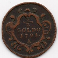 Gorizia, Leopoldo II (1790-1792): 1/2 soldo 1791-A (MIR#153)
