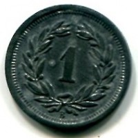 Svizzera, Confederazione: 1 rappen 1945
