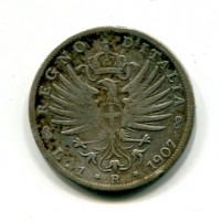 Vittorio Emanuele III (1900-1943): 1 lira 1907 "Aquila Sabauda" (Gigante#131)

