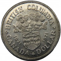 Canada, Elisabetta II (1952-2022): 1 dollaro 1971 "Columbia Britannica" (KM#79)