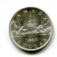 Canada, Elisabetta II (1952-2022): 1 dollaro 1962 "Indiani in canoa" (KM#54)