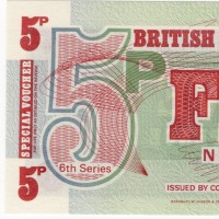 Gran BretagnaBritish Armed Forces: 5 Pence 1972 "Special Voucher, Sesta Serie Seconda Emissione (Pick#M47)