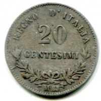 Vittorio Emanuele II (1849-1861): 20 lire 1863-Mi (Gigante#84)

