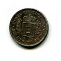 India Portoghese, Luiz I (1861-1889): 1/4 rupia 1881 (KM#310)
