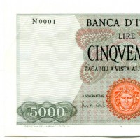 Repubblica: 5.000 lire 03/09/1964 "Colombo 1° tipo" (Gigante#BI66A)
