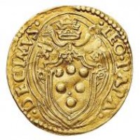 Bologna, Leone X (1513-1521): scudo d'oro (CNI,X,71/4), grammi 3.43