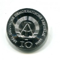 Germania, Rep. Democratica (1949-1990): 10 marchi 1968 "J.Gutenberg" (KM#20.1), nella sua confezione