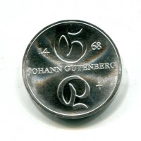 Germania, Rep. Democratica (1949-1990): 10 marchi 1968 "J.Gutenberg" (KM#20.1), nella sua confezione