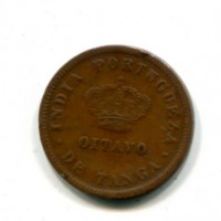 India Portoghese, Luiz I (1861-1889): 1/8 tanga 1886 (KM#307)
