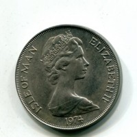 Isola di Man, Elisabetta II (1952-2022): 1 corona 1974 "W.Churchill" (KM#30)
