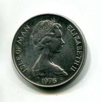 Isola di Man, Elisabetta II (1952-2022): 1 corona 1976 "G. Washington" (KM#37)
