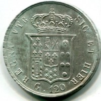 Napoli, Ferdinando II (1830-1859): piastra 1857 (Gigante#88)
