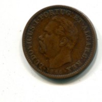 India Portoghese, Luiz I (1861-1889): 1/4 tanga 1886 (KM#308)
