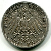 Germania, Prussia, Guglielmo II (1888-1918): 3 marchi 1913-A (KM#535)
