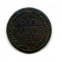 Gubbio, Clemente XIII (1758-1769): 1/2 baiocco 1759 (CNI#53)
