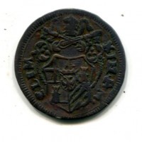 Gubbio, Clemente XIII (1758-1769): 1/2 baiocco 1759 (CNI#53)
